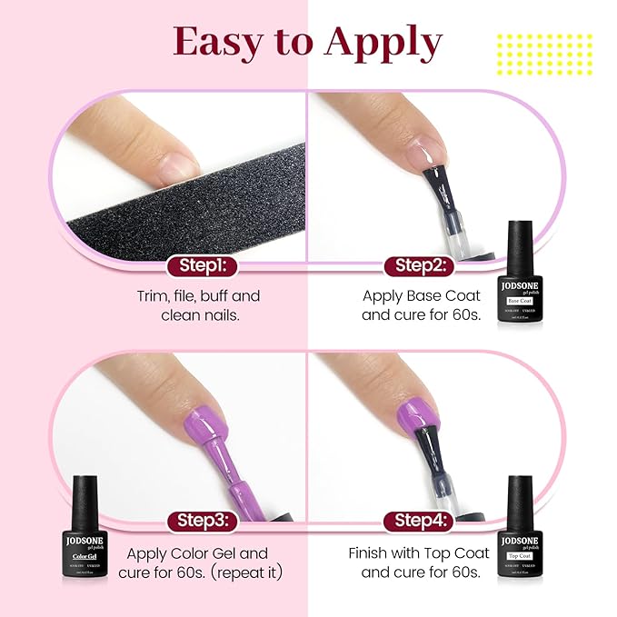 JODSONE 23 PCS Gel Polish Kit Colorful Fashion Classic Nail Gel Set 3 Bottles of Base Coat Matte and Glossy Top Coat