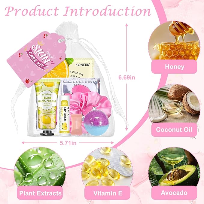 108 PCS Spa Party Supplies for Women, Spa Party Favors Include Face Masks Skincare, Hand Cream, Lip Balm, Under Eye Patches, Lip Mask and Foot Bath Bombs, Spa Birthday Sleepover Party Supplies