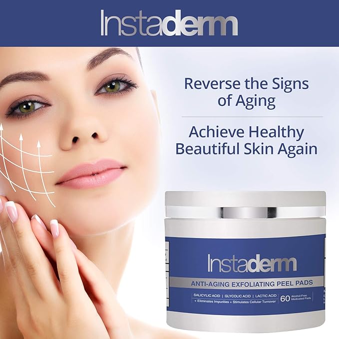 Anti-Aging Exfoliating Peel Pads – Smooth’s Fine Lines, Wrinkles, Dark Spots & Skin Roughness to Enhance the Skins Texture & Tone for Radiant Glow.