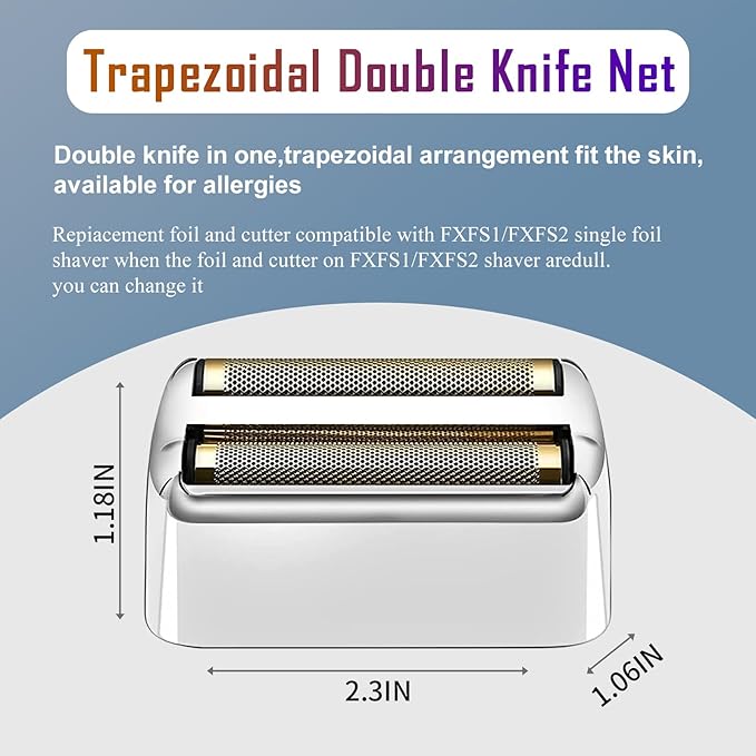 4 Pack Shaver Replacement Foil and Cutters compatible with BaBylissPRO Double FXFS2 Metal shaver foil replacement (Sliver-4PCS)
