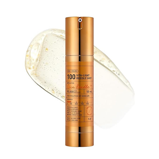 VT Cosmetics Vita-Light Reedle Shot 100, Serum with Vitamin C Capsules, Vitamin E, Hydrating Care, Korean Skincare for Sensitive Skin 1.69Fl Oz(50ml)
