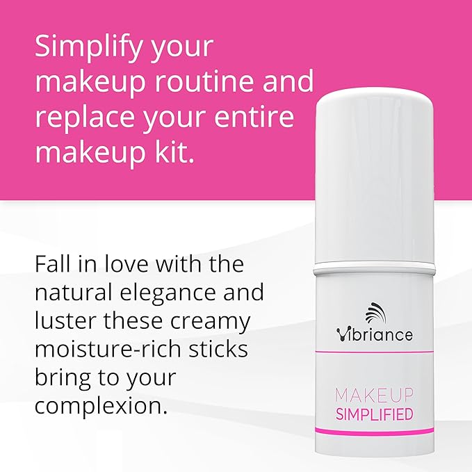 Vibriance Makeup Simplified Radiance Stick - All-in-One Cream Blush, Lipstick, Contour for Mature Skin - Cheek Tint Creme Rouge