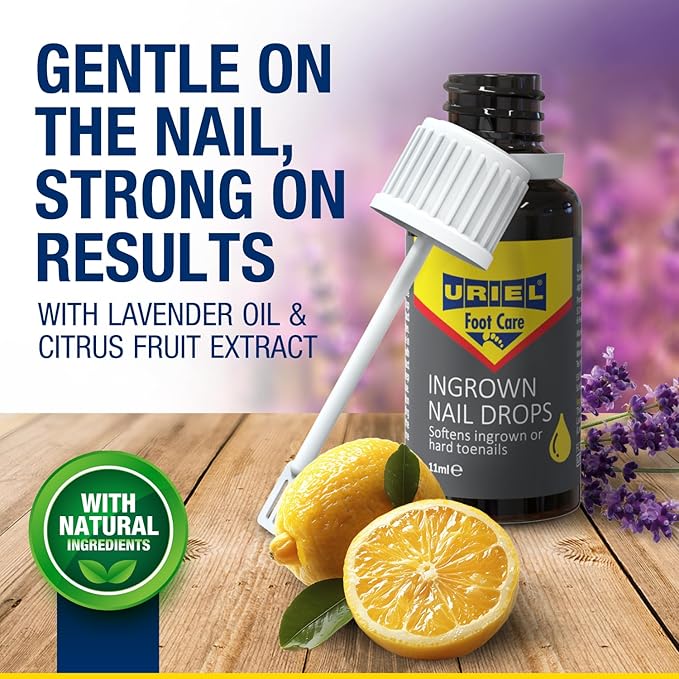 URIEL UPGRADED Ingrown Toenail Treatment with Silicone Caps, Ingrown Toenail Removal Kit, Ingrown Nail Kit Relief with Ingrown toenail drops 11 ml