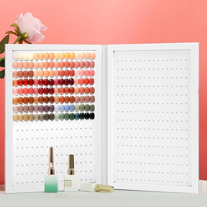 480 Nail Colors Book,Professional Nail Polish Chart Book with 600 Practice Tips & 1-500 Number Labels, Pre-Numbered Slots,Perfect for Salons and Home Use(Starry Sky)