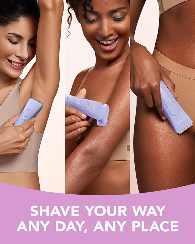 Electric Razors for Women, Bikini Trimmer Dual Head LADYSPOT™ Pubic Hair Trimmer Foil Shaver, Wet/Dry Body Hair Trimmer with 3 Gurad, No Nick, No Cut, No Razor Burn, 20 Days Shaving