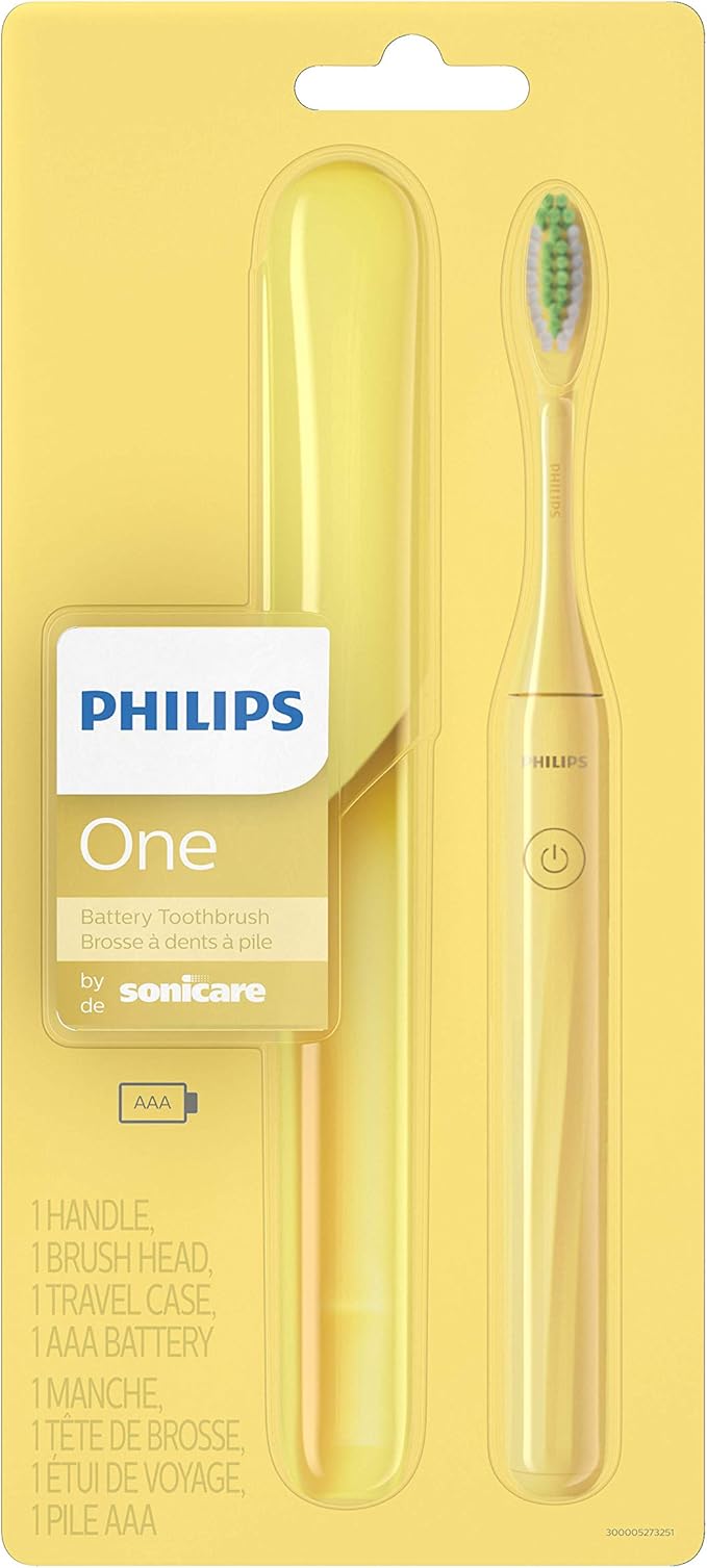 Philips One by Sonicare Battery Toothbrush, Mango Yellow, HY1100/02