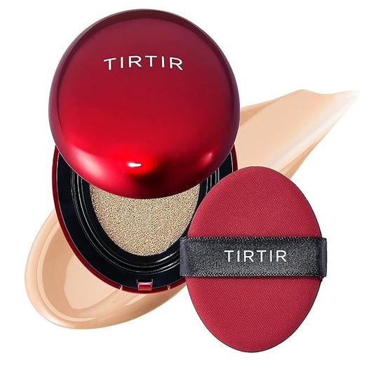 TIRTIR Mask Fit Red Cushion Foundation | Full coverage, Weightless, Skin fit, Satin Glow Finish, Korean Makeup Cushion Foundation (#23N Sand, 0.63 Fl Oz)