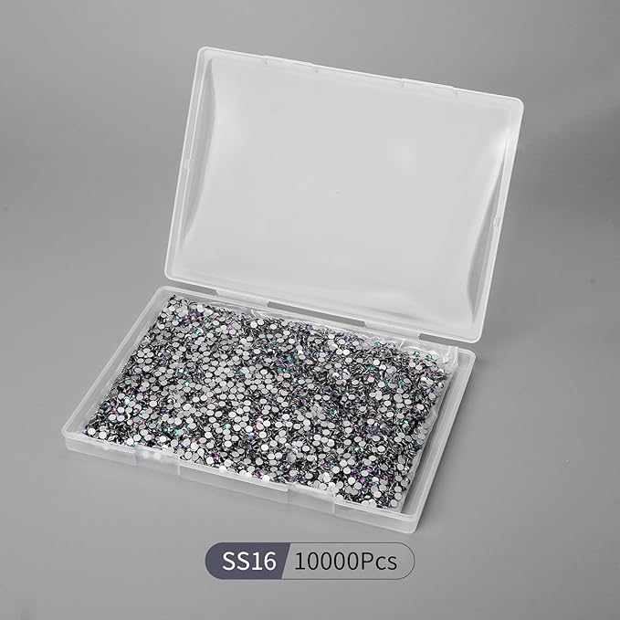 10000PCS Green Volcano Rhinestones Bulk, Flat Back Crystal Glass Stone Round Gems,SS16, 3.8-4.0mm