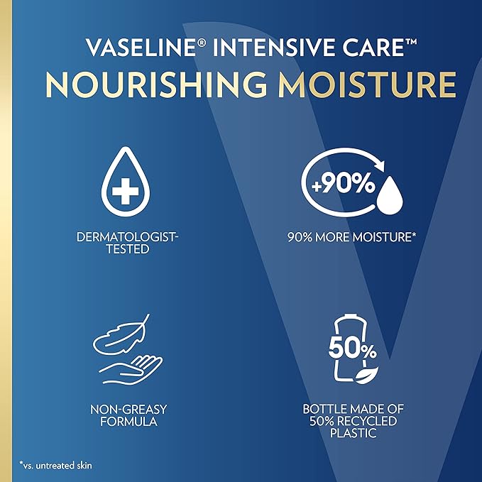Vaseline Nourishing Moisture Body Lotion Hand & Body Lotion Pack of 12 for Dry Skin made with Ultra-Hydrating Lipids & Pure Oat Extract 3.4 oz