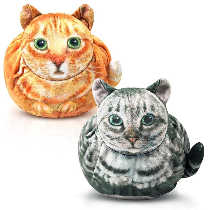 Openhaha Drawstring Travel Organizer, Cosmetic Pouch - Cat Gift for Women, Lay Flat Makeup Bag Gifts for Cat Lovers (2-Pack)