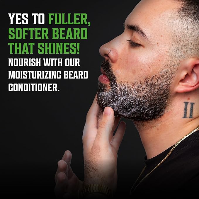 Viking Revolution Tea Tree Oil Beard Wash and Beard Conditioner For Men - Natural Beard Softener Set with Argan Oil, Vitamin E and Ginseng - Tea Tree Beard Shampoo and Conditioner Set (10 Oz)