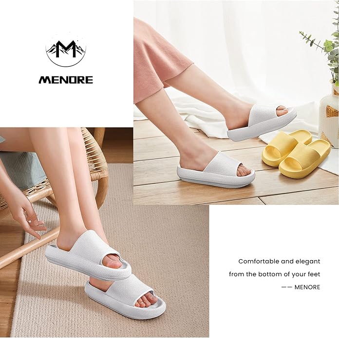 Menore Slippers for Women and Men Quick Drying, Parent-Child EVA Open Toe Soft Slippers, Non-Slip Soft Shower Spa Bath Pool Gym Beach House Sandals for Indoor & Outdoor