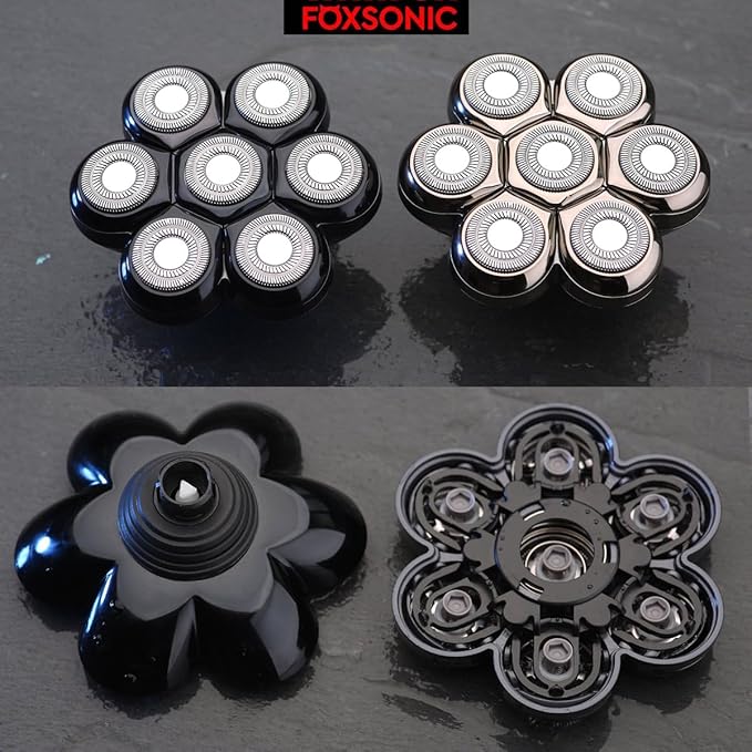 Universal Magnetic 7 Blades Head Shaver Replacement Blades for FREEDOM FREEBIRD and Other Brands Head Shaver (CX7 BLACK)