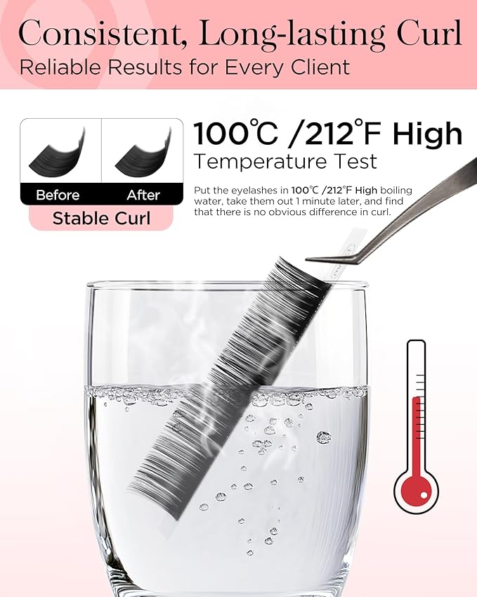 BEYELIAN Flat Eyelash Extension, Ellipse Lash Extensions 0.20 D Curl 16mm 16 Rows Matte Black Eyelash Extension Supplies Classic Lash Extensions Individual Eyelashes Salon Use