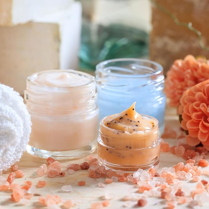 KEYWING 2oz Small Glass Jars with Black Lids, 35 Pack Clear Round Glass Cosmetic Jars with Inner Liners for Lotions, Powders and Ointments