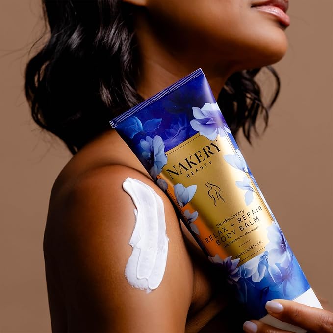 Nakery SkinRecovery Relaxing Magnesium Balm - Skin Tightening Cream for Body with SepiLift & Retinol - Muscle Balm with Melatonin for Restful Sleep - Hydrating Dry Skin Cream with Shea Butter