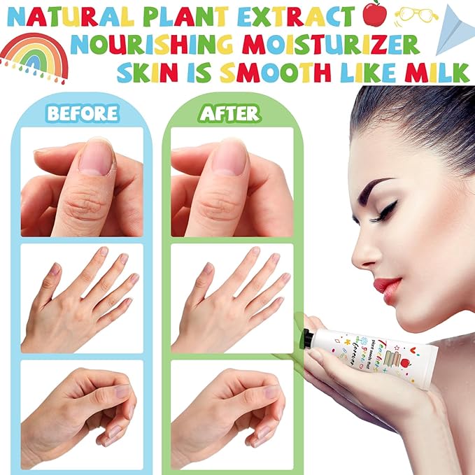 24 Set Teacher Appreciation Gifts Lip Balm Hand Cream Thank You Gifts with Cards Organza Bags Travel Size Moisturizing Hand Lotion for Dry Crack Hand Teachers' Day