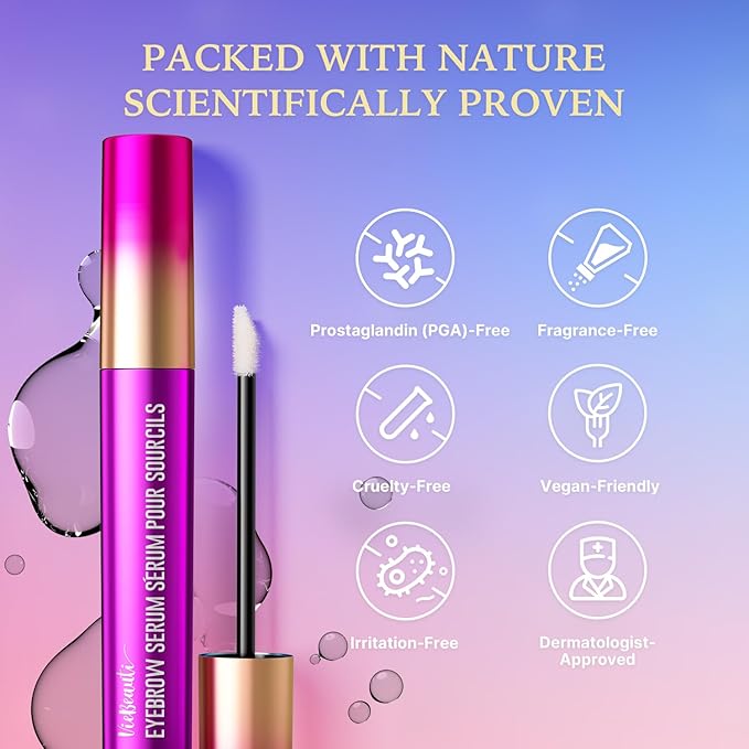 VieBeauti Eyebrow Growth Serum: Eyebrow Serum to Grow Brows with Advanced Formula to Boost Longer Fuller and Thicker Looking Eyebrows 3mL