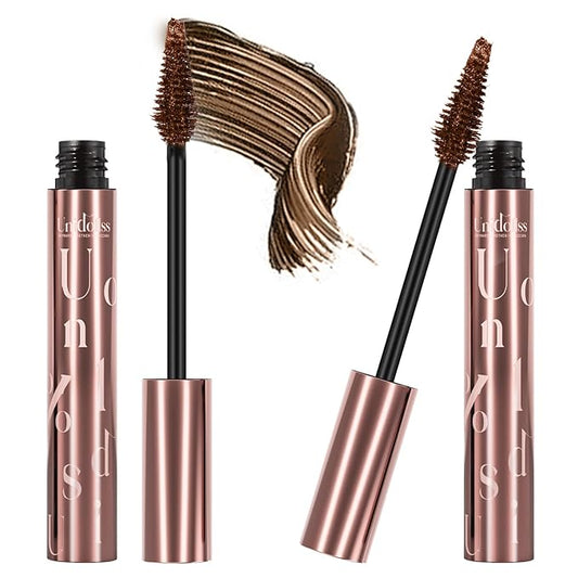Unidollss Tubing Mascara Volume and Length Brown 2 Pcs Lengthening Long Lasting All Day, No Smudging, No Clumping, Washable Voluminous Tubing Mascara for 30+ Women, Gluten-free Safe for Sensitive Eyes