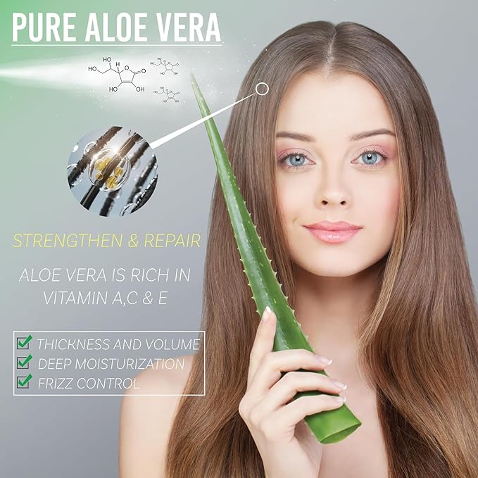 Amazing Aloe Vera Gel - Freshly Cut, 100% Pure Aloe, Premium Quality, Vegan, Unscented - Natural Sunburn Relief, After Shave, Skin, Face & Hair Care (two 8oz bottles) 16oz