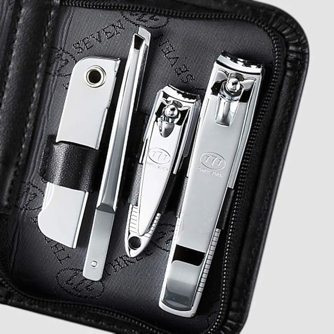 Korean Nail Clippers! World No. 1. Three Seven (777) Travel Manicure Grooming Kit Nail Clipper Set MADE IN KOREA, SINCE 1975. (805BC)