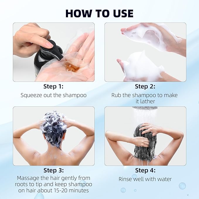 Ivnil Black Hair Dye Shampoo 3 in 1 Hair Color Shampoo for Women & Men for Gray Hair Coverage for Instant Herbal Natural Champu Para Canas Mujer