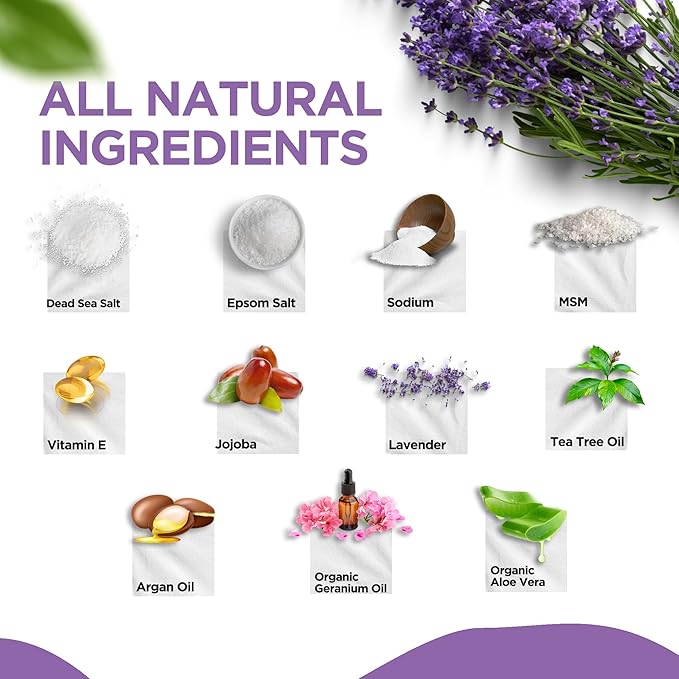 Daily Remedy Calming Lavender Foot Soak with Epsom Salt - 2 PACK -Foot Soak Soothes Sore Tired Feet, Athletes Foot & Remove Foot Odor. Best Foot Spa Pedicure Set