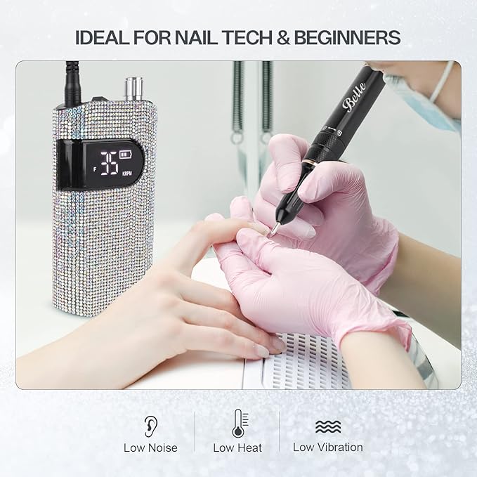 Cordless Nail Drill & Wired Nail Lamp Nail Tools Set for Gel Nails, Professional Nail Drill Salon Quanlity UV LED Nail Lamp