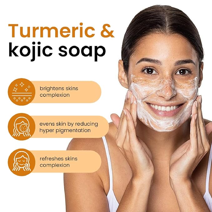 Lemon Turmeric Kojic Soap Fragrance, Honey Glow Lemon Turmeric Soap for Face and Body (4)