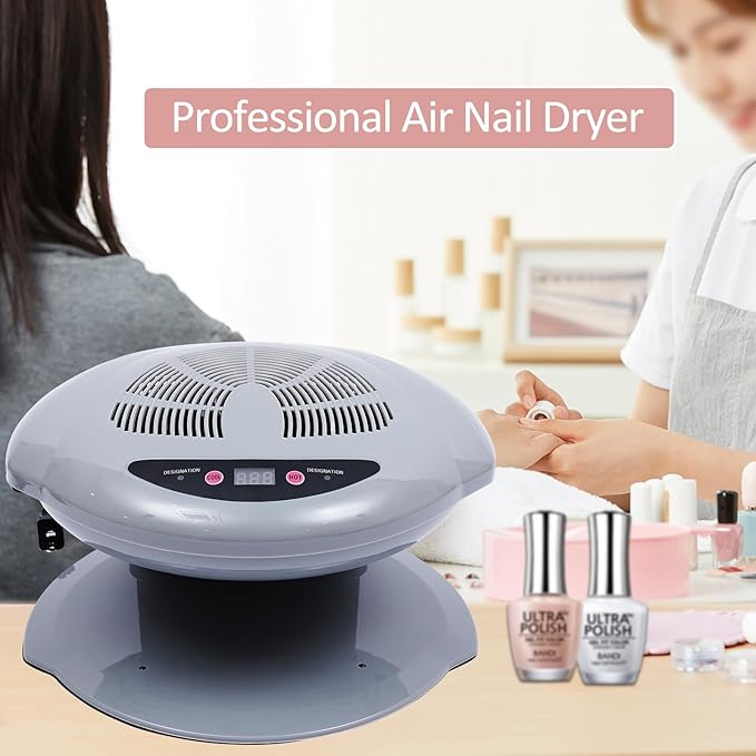 Professional Nail Dryer,400W Air Nail Fan Blower Dryer Machine Auto Induction Warm and Cool Wind,Manicure Tool with Sensor,for Fingernail & Toenail Curing,Silver