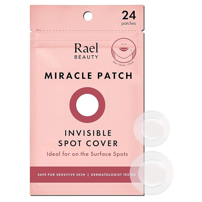 Rael Pimple Patches, Miracle Invisible Spot Cover - Hydrocolloid Acne Patch, Treatment for Breakouts, Absorbs Zits & Blemish, Korean Skin Care, 2 Sizes (24 Count)