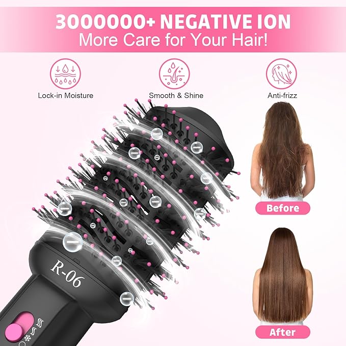 4-in-1 Hair Dryer Brush - Blow Dryer and Styler in One, Hot Air Brush with Oval Barrel for Volumizing, Suitable for All Hair Types, Mother's Day Gifts