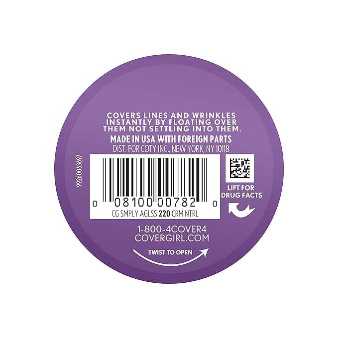 COVERGIRL & Olay Simply Ageless Instant Wrinkle-Defying Foundation, Creamy Natural 0.44 Fl Oz (Pack of 1) & Simply Ageless Makeup Primer, 1 Fl Oz, Pack of 1