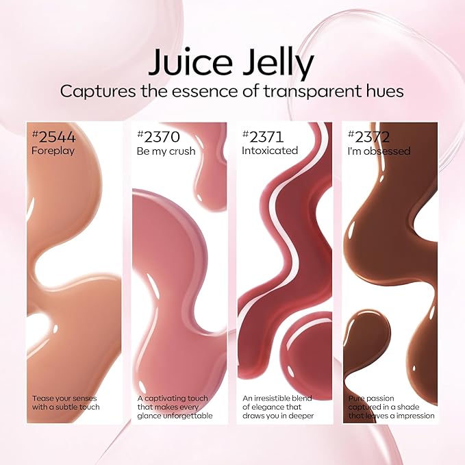 Modelones Jelly Gel Nail Polish Kit with U V Light, Sheer Pink Nude Red Manicure Set with Base Top Coat Pearl Chrome Powder 4 Colors Spring Gel Mini Salon Nail Art Starter Gift for Women Girls