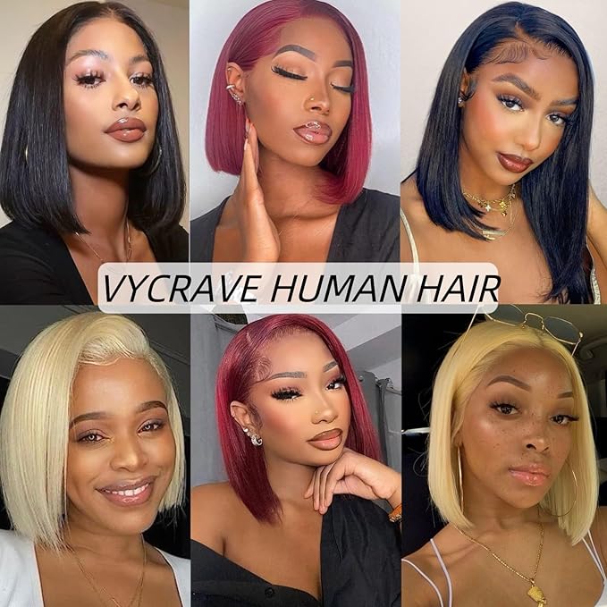 99j Bob Wig Human Hair 13x4 HD Transparent Lace Front Wigs Human Hair Pre Plucked with Baby Hair Glueless Wigs Human Hair 180% Density Straight Frontal Lace Wig Burgundy Short Bob 8 inch