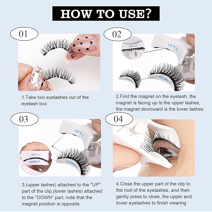 Elara Craft Magnetic Eyelashes,Magnetic Eyelashes with Applicator,2025 New Magnet Lashes Natural Look,Reusable No Glue Needed Soft Lashes Kit(06+07)