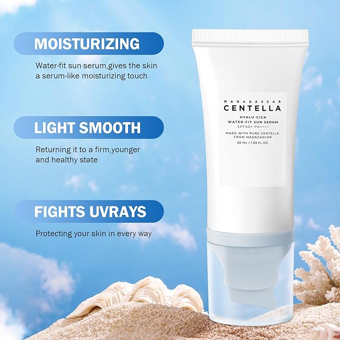 Centella Sunscreen SPF 50, 50ML π΄ππ
πππππππ Sun Screen Face Serum, Daily UV Defense Sunblock Summer Sunscreen for Face, Travel Essentials for Black Girl (2PC)