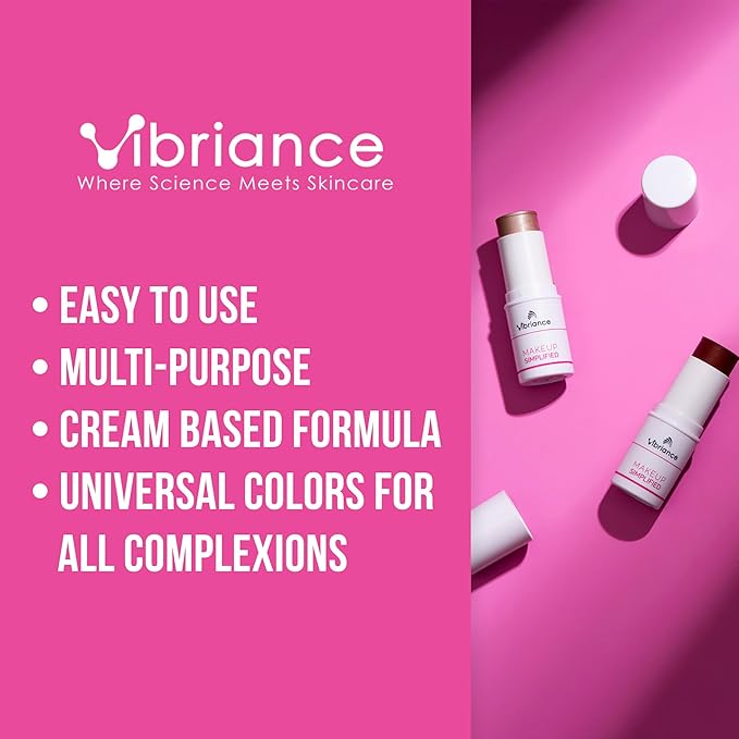 Vibriance Makeup Gift Set | Radiance and Illuminate Cosmetics Sticks Bundle of 2 - Multi-Purpose Highlighter, Lipstick, Contour, Cream Blush for Mature Skin - Sulfate, Paraben Free