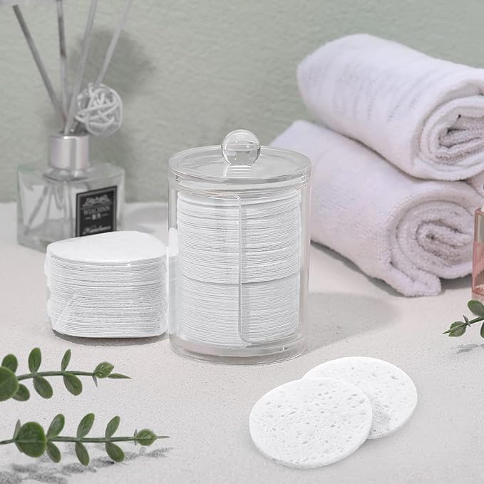 300 Count Compressed Facial Sponges Natural Face Sponges for Cleansing Disposable Facial Exfoliating Pads for Estheticians(White)