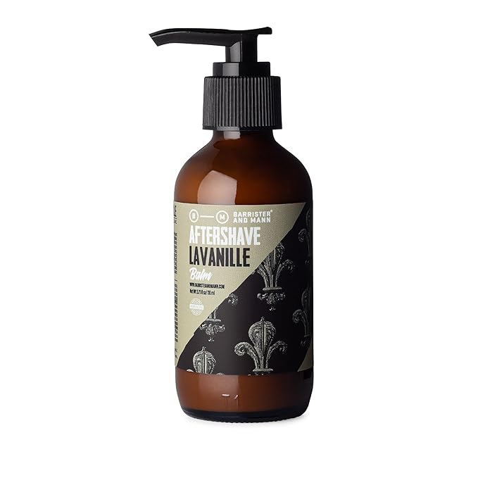Barrister and Mann After Shave Balm for Men | Premium Post Shave Face Moisturizer Soothes for Shaving Irritation, Razor Burn Jojoba Oil Notes of Lavender, Vanilla, Cedar, Musk 3.75 Oz (Lavanille)