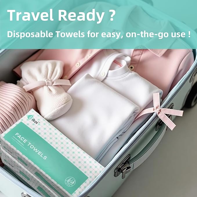 Disposable Face Towels,Ultra Soft &Thick Face Dry Wipes for Makeup Removal & Skincare,Vscose Fiber Facial Coths for Women Daily Cleansing,60 Count