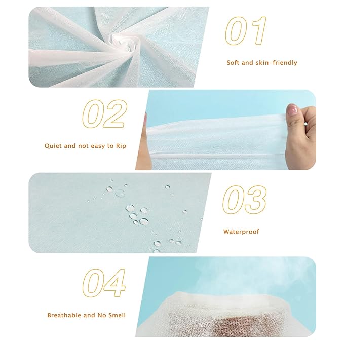 100Pcs Disposable Massage Table Sheets 31" x 71" Non-Woven Fabric Disposable Bed Sheets SPA Bed Cover Breathable Oil-Waterproof Sheets for Travel Spa Tatto Hotel Salon (White)