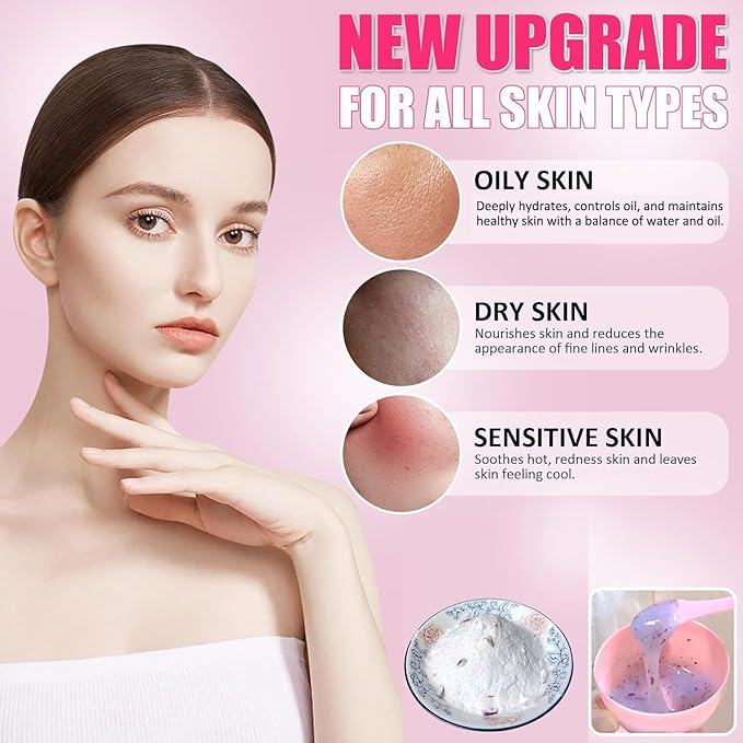 Jelly Mask for Facials Professional Skin Care - Rose Gel Peel Off Face Mask Skincare for Smooths, Hydrating Spa Esthetician Jelly Facial Mask, 7oz with Mask Tool