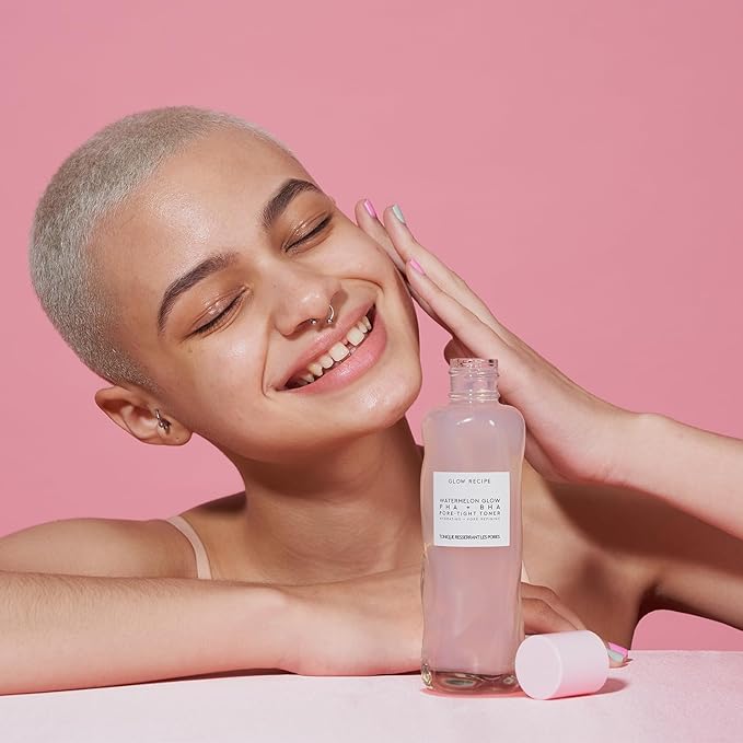 Glow Recipe PHA + BHA Face Toner - Korean Skin Care Pore Minimizer & Gentle Facial Exfoliator for Tightening, Hydrating & Exfoliating - Glycerin, Watermelon & Cactus Water (150ml)
