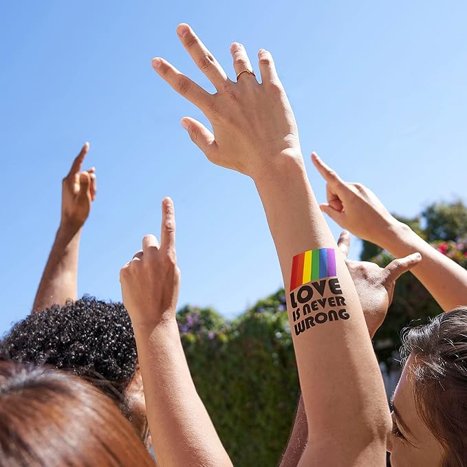 BODYMARK BIC Temporary Tattoo Markers for Skin, Pride Pack, Flexible Brush Tip, 11-Count Pack of Assorted Colors, Skin-Safe, Cosmetic Quality, Unique Gifts