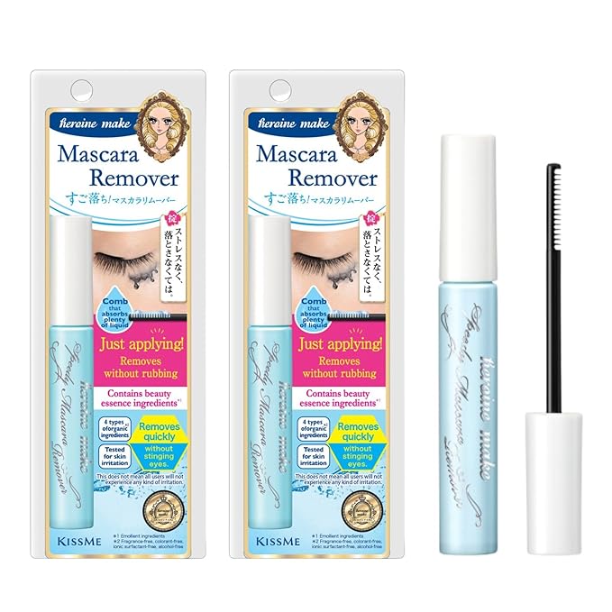 HEROINE MAKE by KISSME Mascara Duo Set | Speedy Mascara Remover, Gentle Eye Makeup Remover for Waterproof Mascara, Fast-Acting & Non-Irritating Cleanser, Removes Stubborn Eye Makeup
