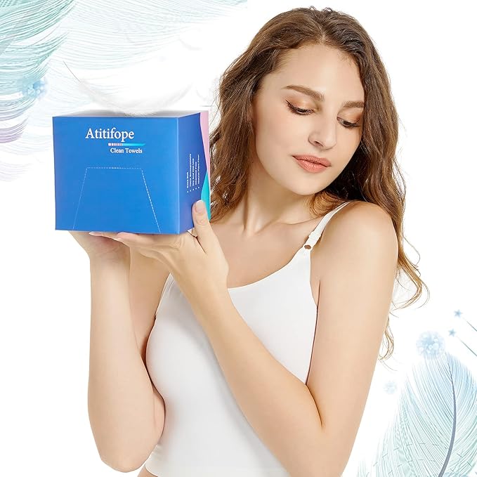 Disposable Face Cloths Cleansing Towels Facial Towel Wet and Dry Face Towel Tissue Makeup Remover Wipse 10inch x 12inch (1 Box)