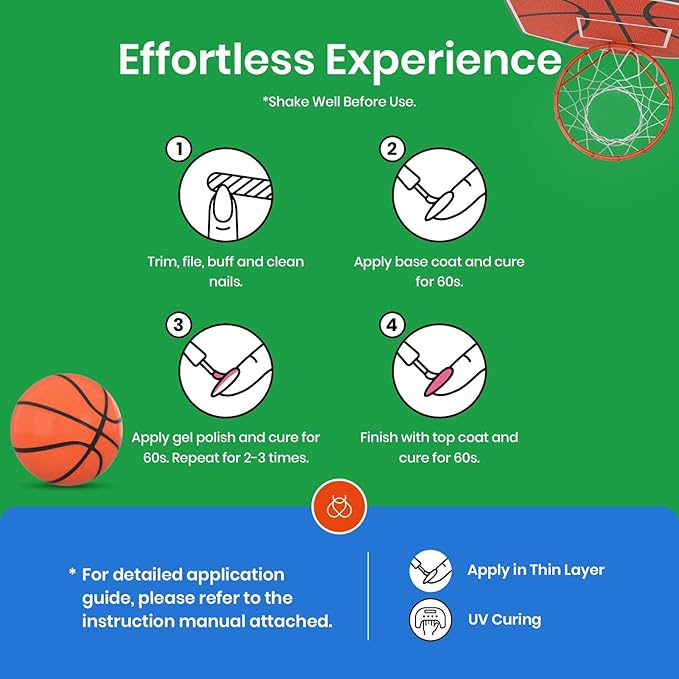 Beetles Summer Gel Polish Set 28Pcs Pink Yellow Green Red Blue Gel Nail Polish Blokecore Collection with Sports Nail Charms Base Top Coat and Double-ended Brush DIY Home Rainbow Nails