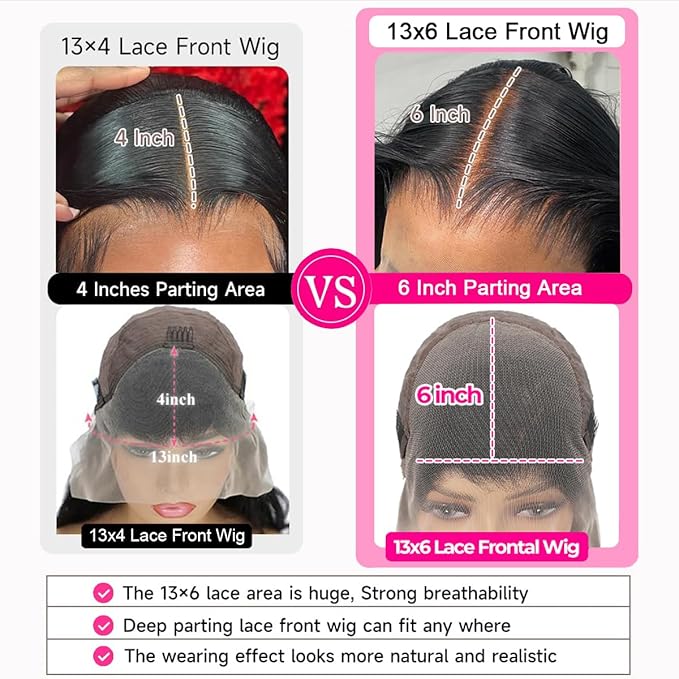 13x6 Straight Lace Front Wigs Human Hair 32 Inch HD Transparent Lace Frontal Wigs Straight Human Hair Wig for Women 200% Density Glueless Wigs Human Hair Pre Plucked with Baby Hair Natural Black