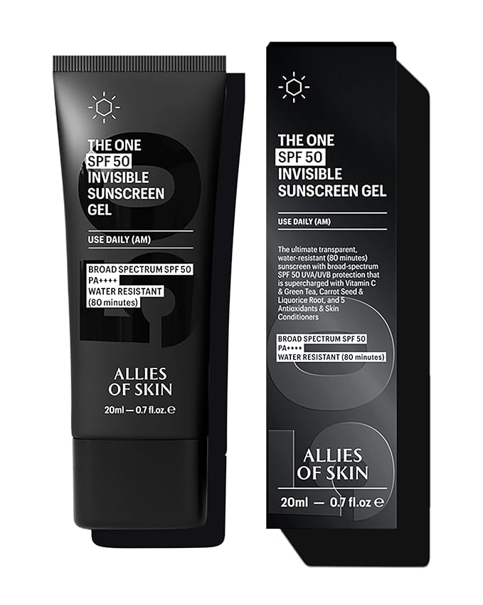 Allies of Skin Daily Face Sunscreen SPF 50, Travel Size | Zero White Cast Lightweight Formula | Dermatologist Tested Under Makeup Primer| Water-Resistant & PA++++ Broad Spectrum UVA/UVB (0.7 oz)